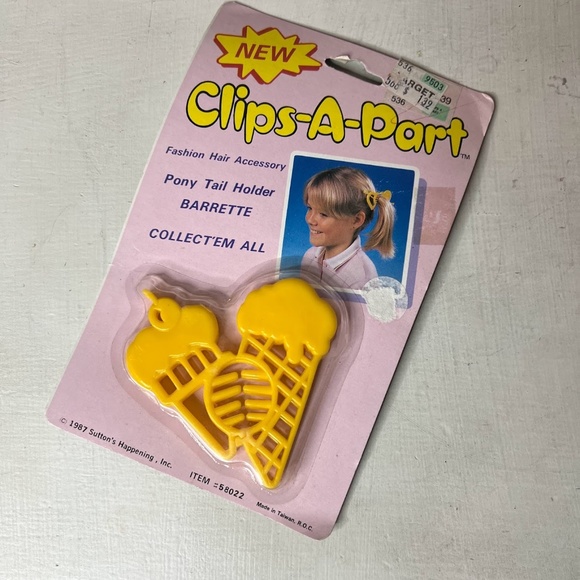 New Vintage 1980s Clips-A-Part Girls Plastic Hair Clips main image 4